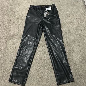 BRAND NEW WITH TAGS Black vegan leather dollhouse pants